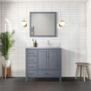 Lexora Jacques 36" W x 22" D Offset Single Bath Vanity and 34" Mirror