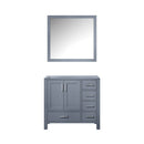 Lexora Jacques 36" W x 22" D Offset Single Bath Vanity and 34" Mirror