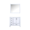 Lexora Jacques 36" W x 22" D Offset Single Bath Vanity and 34" Mirror