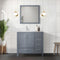 Lexora Jacques 36" W x 22" D Offset Dark Grey Single Bath Vanity with Marble Top and 34" Mirrors