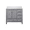 Lexora Jacques 36" W x 22" D Offset Distressed Grey Single Bath Vanity and Marble Top