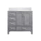 Lexora Jacques 36" W x 22" D Offset Distressed Grey Single Bath Vanity and Marble Top