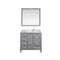 Lexora Jacques 36" W x 22" D Offset Distressed Grey Single Bath Vanity Marble Top with Faucet Set and 34" Mirrors