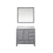 Lexora Jacques 36" W x 22" D Offset Distressed Grey Single Bath Vanity with Marble Top and 34" Mirrors