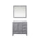 Lexora Jacques 36" W x 22" D Offset Distressed Grey Single Bath Vanity with Marble Top and 34" Mirrors