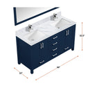 Lexora Jacques 60" W x 22" D Double Bath Vanity