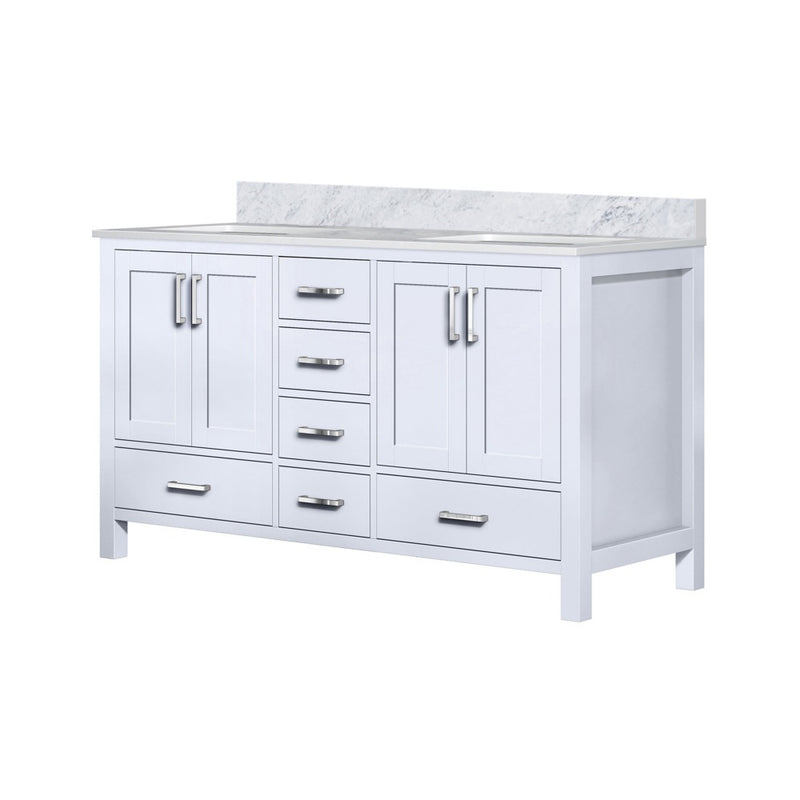 Lexora Jacques 60" W x 22" D Double Bath Vanity and Marble Top