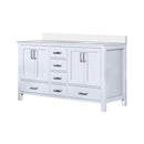 Lexora Jacques 60" W x 22" D Double Bath Vanity and Marble Top