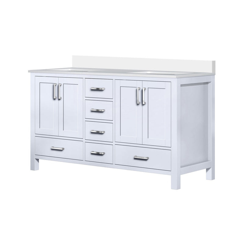 Lexora Jacques 60" W x 22" D Double Bath Vanity and Marble Top