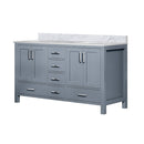 Lexora Jacques 60" W x 22" D Double Bath Vanity and Marble Top