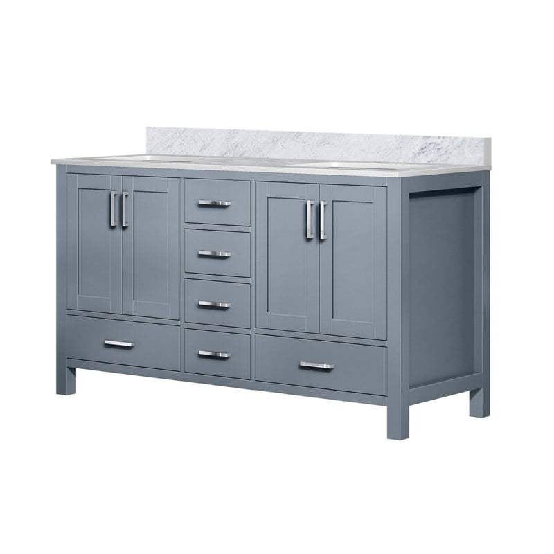 Lexora Jacques 60" W x 22" D Double Bath Vanity and Marble Top