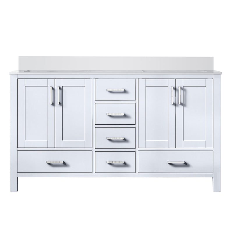 Lexora Jacques 60" W x 22" D Double Bath Vanity and Marble Top