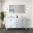 Lexora Jacques 60" W x 22" D Double Bath Vanity and Marble Top with 58" Mirror