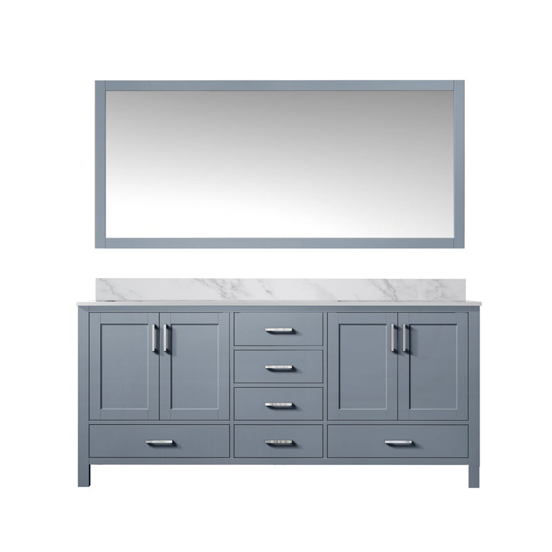 Lexora Jacques 60" W x 22" D Double Bath Vanity and Marble Top with 58" Mirror