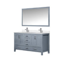 Lexora Jacques 60" W x 22" D Double Bath Vanity and Marble Top with Faucet Set and 58" Mirror