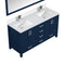 Lexora Jacques 60" W x 22" D Double Bath Vanity and Marble Top with Faucet Set and 58" Mirror