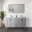 Lexora Jacques 60" W x 22" D Double Bath Vanity and Marble Top with Faucet Set and 58" Mirror