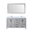 Lexora Jacques 60" W x 22" D Double Bath Vanity and Marble Top with Faucet Set and 58" Mirror