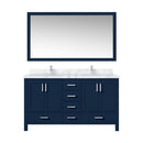 Lexora Jacques 60" W x 22" D Double Bath Vanity and Marble Top with Faucet Set and 58" Mirror