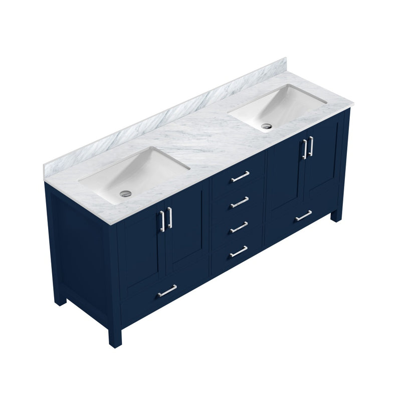 Lexora Jacques 72" W x 22" D Double Bath Vanity and Marble Top