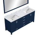 Lexora Jacques 72" W x 22" D Double Bath Vanity and Marble Top with 28" Mirror