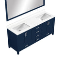 Lexora Jacques 72" W x 22" D Double Bath Vanity and Marble Top with 28" Mirror