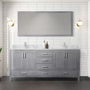 Lexora Jacques 72" W x 22" D Double Bath Vanity and Marble Top, Faucet Set with 28" Mirror