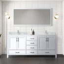 Lexora Jacques 72" W x 22" D Double Bath Vanity and Marble Top, Faucet Set with 28" Mirror