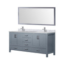 Lexora Jacques 72" W x 22" D Double Bath Vanity and Marble Top, Faucet Set with 28" Mirror