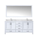 Lexora Jacques 72" W x 22" D Double Bath Vanity and Marble Top, Faucet Set with 28" Mirror