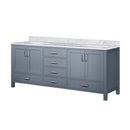 Lexora Jacques 80" W x 22" D Double Bath Vanity and Marble Top