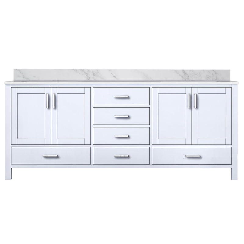 Lexora Jacques 80" W x 22" D Double Bath Vanity and Marble Top