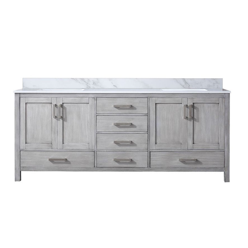 Lexora Jacques 80" W x 22" D Double Bath Vanity and Marble Top