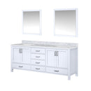 Lexora Jacques 80" W x 22" D Double Bath Vanity and Marble Top with 30" Mirrors