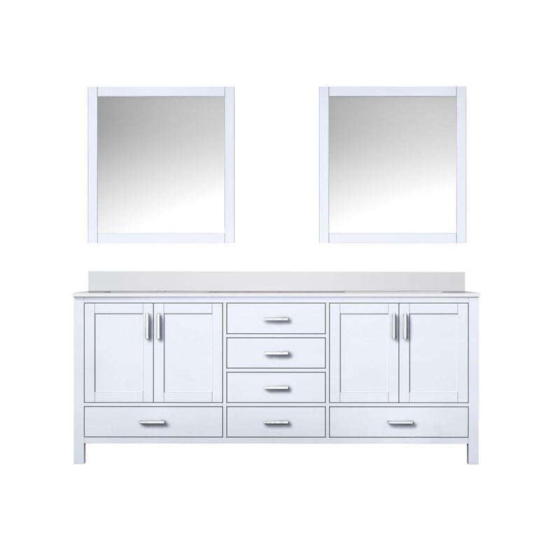 Lexora Jacques 80" W x 22" D Double Bath Vanity and Marble Top with 30" Mirrors