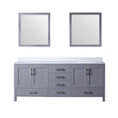 Lexora Jacques 80" W x 22" D Double Bath Vanity and Marble Top with 30" Mirrors