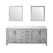 Lexora Jacques 80" W x 22" D Double Bath Vanity and Marble Top with 30" Mirrors