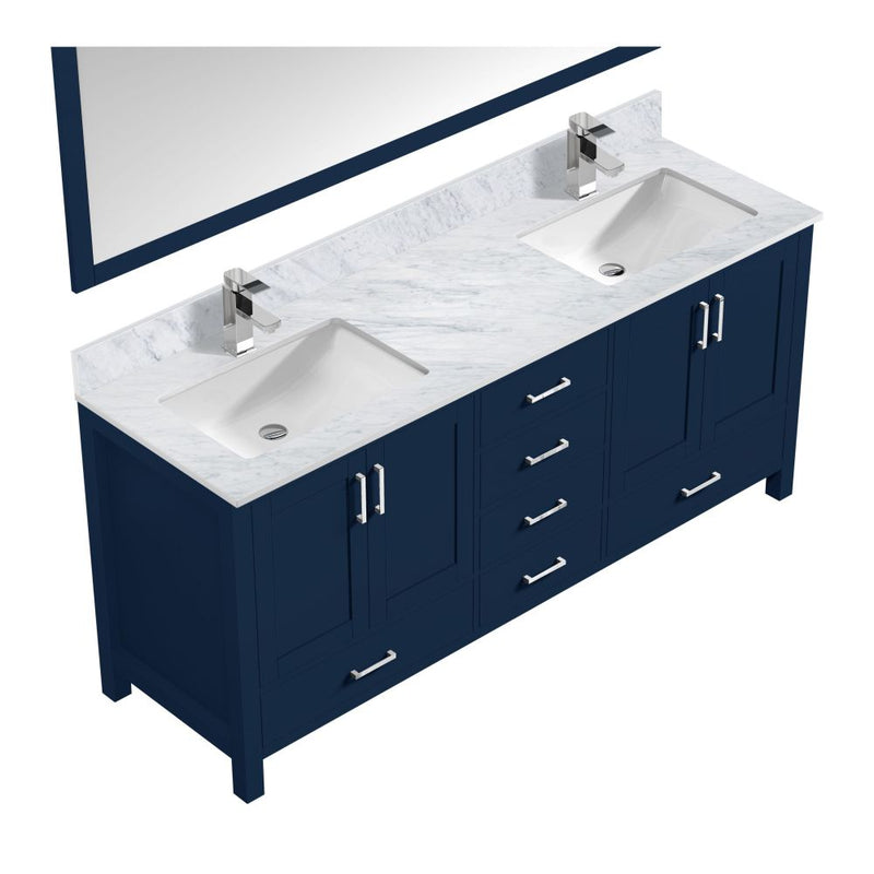 Lexora Jacques 80" W x 22" D Double Bath Vanity and Marble Top with Faucet Set and 30" Mirrors