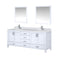 Lexora Jacques 80" W x 22" D Double Bath Vanity and Marble Top with Faucet Set and 30" Mirrors