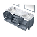 Lexora Jacques 80" W x 22" D Double Bath Vanity and Marble Top with Faucet Set and 30" Mirrors