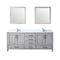 Lexora Jacques 80" W x 22" D Double Bath Vanity and Marble Top with Faucet Set and 30" Mirrors