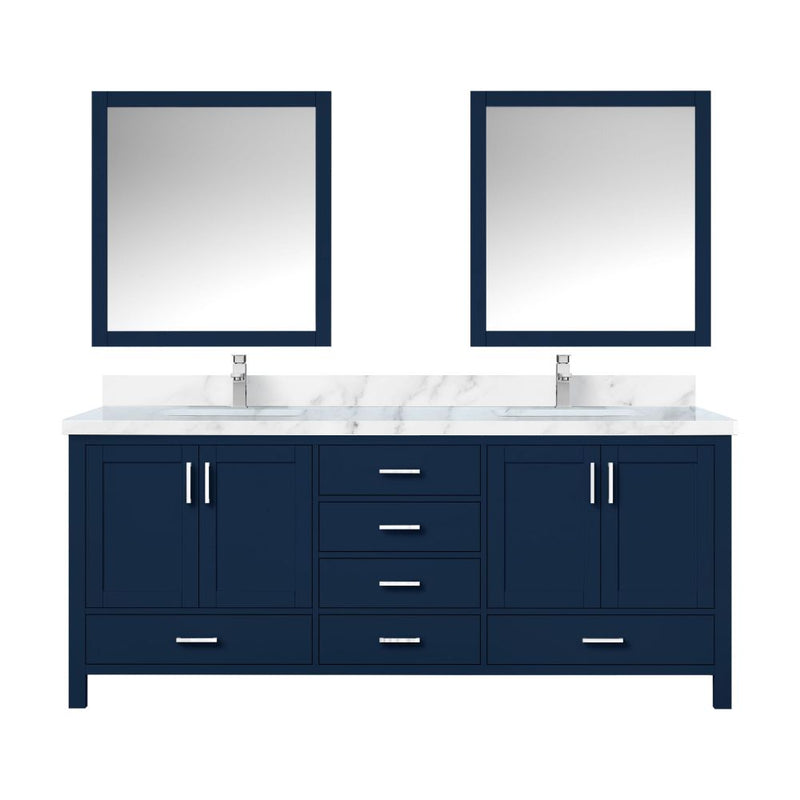 Lexora Jacques 80" W x 22" D Double Bath Vanity and Marble Top with Faucet Set and 30" Mirrors