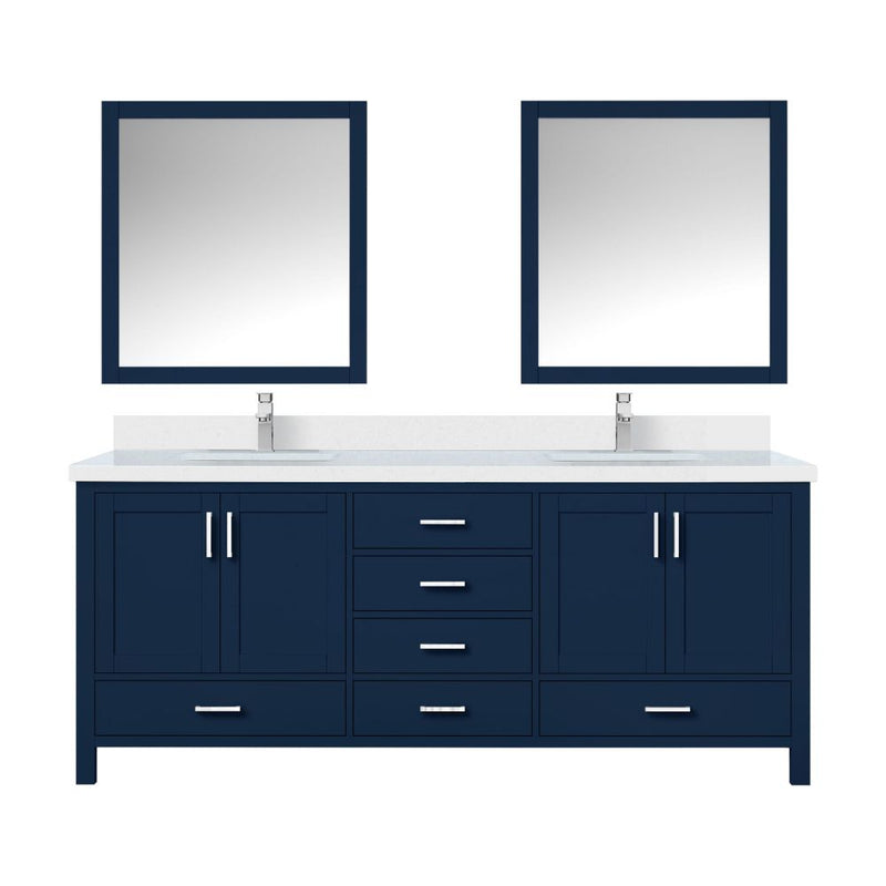 Lexora Jacques 80" W x 22" D Double Bath Vanity and Marble Top with Faucet Set and 30" Mirrors