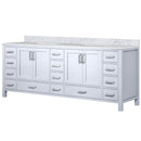 Lexora Jacques 84" W x 22" D White Double Bath Vanity and Marble Top