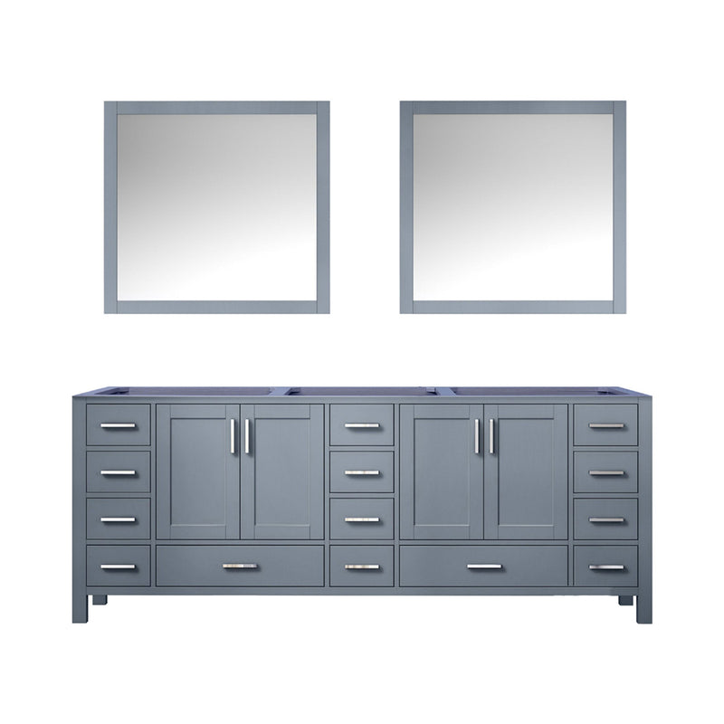 Lexora Jacques 84" W x 22" D Double Bath Vanity and 34" Mirrors