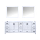 Lexora Jacques 84" W x 22" D Double Bath Vanity and 34" Mirrors