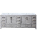 Lexora Jacques 84" W x 22" D Distressed Grey Double Bath Vanity and Marble Top