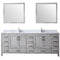 Lexora Jacques 84" W x 22" D Distressed Grey Double Bath Vanity Marble Top with Faucet Set and 34" Mirrors