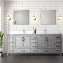 Lexora Jacques 84" W x 22" D Distressed Grey Double Bath Vanity and Marble Top