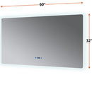 Lexora Lugano 60" W x 32" H LED Bathroom Vanity Mirror